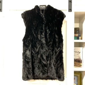 Black Sleeveless Ranch Mink Vest